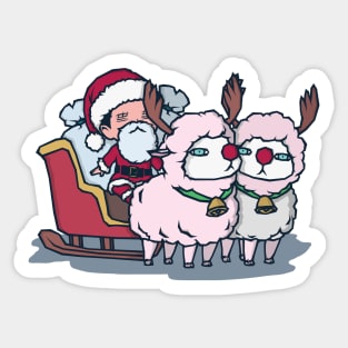Cute Santa Charmy with Sheep Cooks (Christmas) Sticker